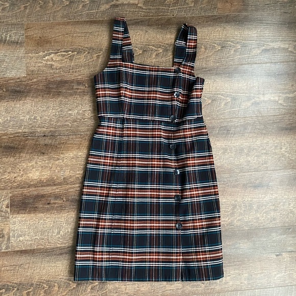 Volcom Plaid Overall Dress - Picture 1 of 6
